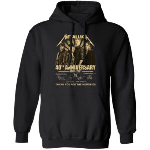 Metallica 40th Anniversary 1981 2021 Thank You For The Memories Signatures Shirt