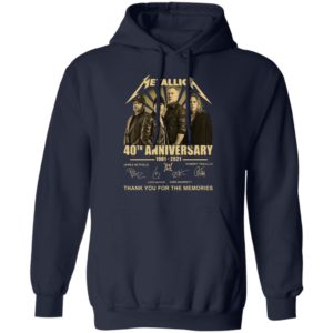 Metallica 40th Anniversary 1981 2021 Thank You For The Memories Signatures Shirt