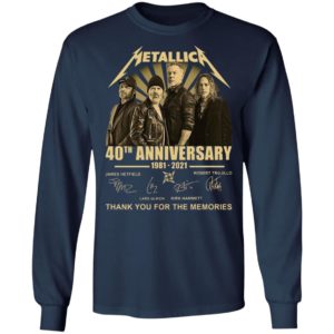 Metallica 40th Anniversary 1981 2021 Thank You For The Memories Signatures Shirt
