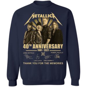 Metallica 40th Anniversary 1981 2021 Thank You For The Memories Signatures Shirt