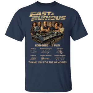 Fast _ Furious 2001-2020 9 Film Thank You For The Memories Signatures Shirt