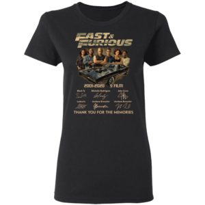 Fast _ Furious 2001-2020 9 Film Thank You For The Memories Signatures Shirt