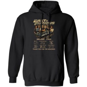 Fast _ Furious 2001-2020 9 Film Thank You For The Memories Signatures Shirt