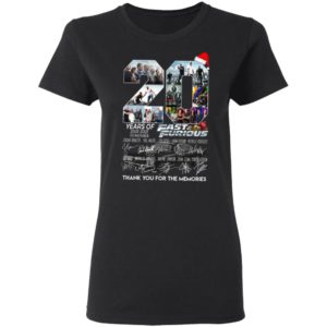 20 Years Of 2001 2021 10 Movies Fast Furious Thank You For The Memories Signatures Shirt