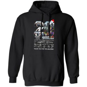 20 Years Of 2001 2021 10 Movies Fast Furious Thank You For The Memories Signatures Shirt