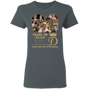 60 Years Of 1961-2021 Diana Frances Spencer Thank You For The Memories Signature Shirt