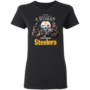 Never Underestimate A Woman Who Understands Football And Loves Pittsburgh Steelers Shirt