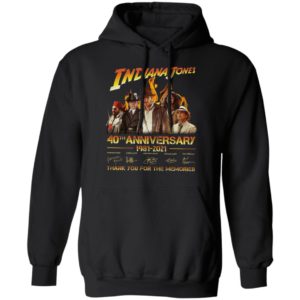 Indiana Jones 40Th Anniversary 1981-2021 Thank You For The Memories Signatures Shirt