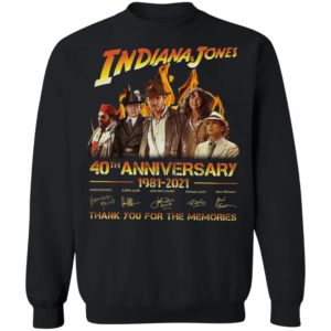 Indiana Jones 40Th Anniversary 1981-2021 Thank You For The Memories Signatures Shirt