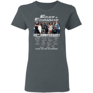 Fast & Furious 20th Anniversary 2001-2020 9 Film Thank You For The Memories Signatures Shirt