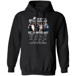 Fast & Furious 20th Anniversary 2001-2020 9 Film Thank You For The Memories Signatures Shirt