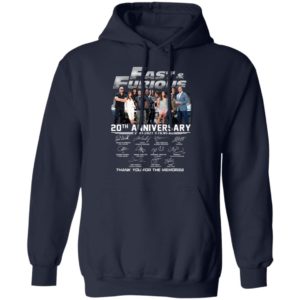 Fast & Furious 20th Anniversary 2001-2020 9 Film Thank You For The Memories Signatures Shirt