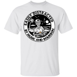Skeleton Easily Distracted By Music And Bourbon Shirt