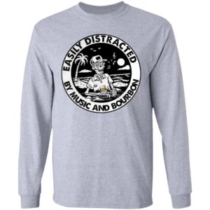 Skeleton Easily Distracted By Music And Bourbon Shirt