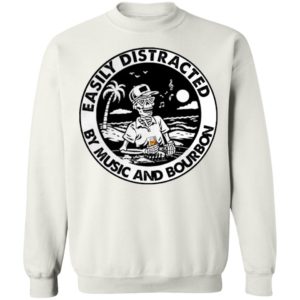 Skeleton Easily Distracted By Music And Bourbon Shirt
