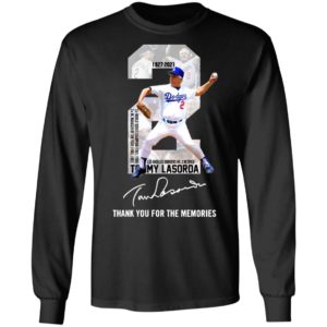 2 Tommy Lasorda Los Angeles Dodgers Thank You For The Memories Signature Shirt