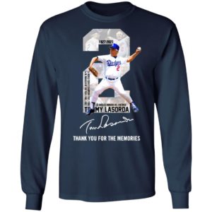 2 Tommy Lasorda Los Angeles Dodgers Thank You For The Memories Signature Shirt