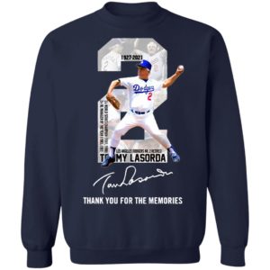 2 Tommy Lasorda Los Angeles Dodgers Thank You For The Memories Signature Shirt