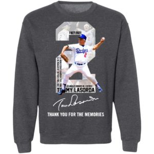 2 Tommy Lasorda Los Angeles Dodgers Thank You For The Memories Signature Shirt