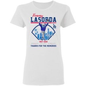 Los Angeles Dodgers Tommy Lasorda 1927-2021 Thank You For The Memories Signature Shirt