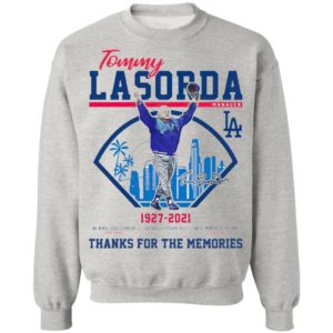 Los Angeles Dodgers Tommy Lasorda 1927-2021 Thank You For The Memories Signature Shirt