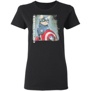 Cat Captain America shirt