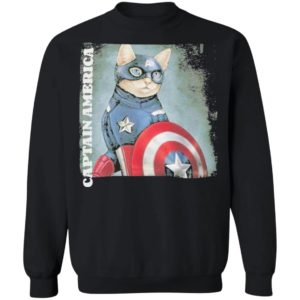 Cat Captain America shirt
