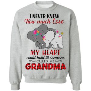 I Never Knew How Much Love My Heart Could Hold Till Someone Called Me Grandma Elephant Shirt