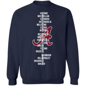 The Alabama Crimson Tide Name Players 2021 Shirt