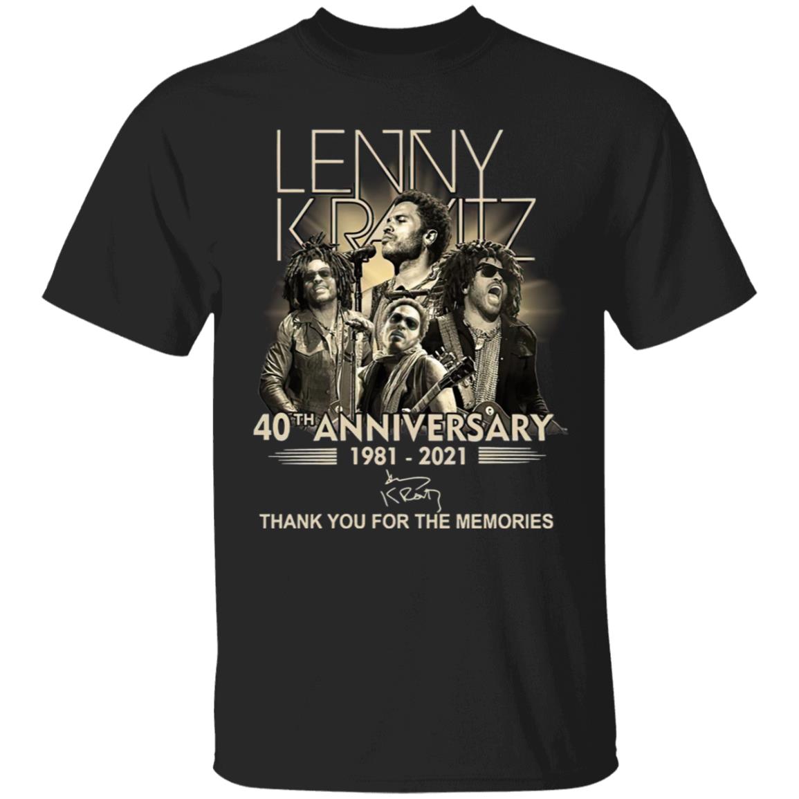 The Lenny Kravitz 40th Anniversary 1981 2021 Signature Thank Shirt
