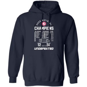 2020 National Champions Alabama Crimson Tide 52 24 Ohio State Undefeated Shirt