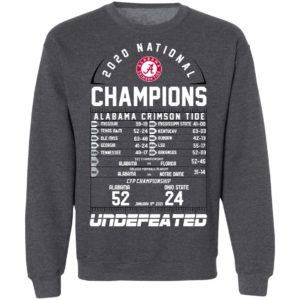 2020 National Champions Alabama Crimson Tide 52 24 Ohio State Undefeated Shirt
