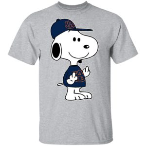Snoopy Auburn Tigers NCAA Double Middle Fingers Fck You Shirt