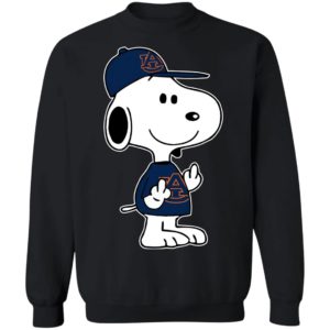 Snoopy Auburn Tigers NCAA Double Middle Fingers Fck You Shirt