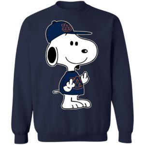 Snoopy Auburn Tigers NCAA Double Middle Fingers Fck You Shirt