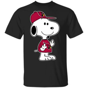 Snoopy Arizona Cardinals NFL Double Middle Fingers Fck You Shirt