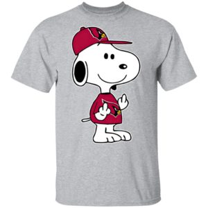 Snoopy Arizona Cardinals NFL Double Middle Fingers Fck You Shirt