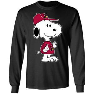 Snoopy Arizona Cardinals NFL Double Middle Fingers Fck You Shirt