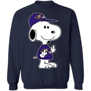 Snoopy Baltimore Ravens NFL Double Middle Fingers Fck You Shirt