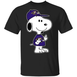 Snoopy Baltimore Ravens NFL Double Middle Fingers Fck You Shirt
