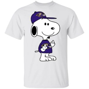 Snoopy Baltimore Ravens NFL Double Middle Fingers Fck You Shirt