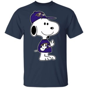 Snoopy Baltimore Ravens NFL Double Middle Fingers Fck You Shirt