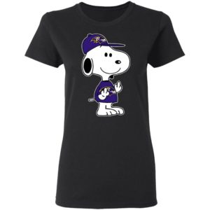 Snoopy Baltimore Ravens NFL Double Middle Fingers Fck You Shirt