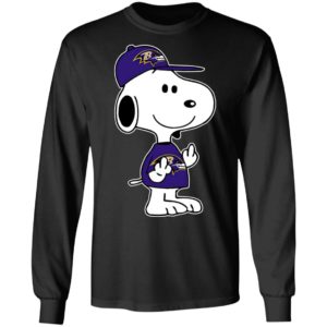 Snoopy Baltimore Ravens NFL Double Middle Fingers Fck You Shirt