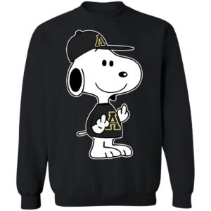 Snoopy Appalachian State Mountaineers NCAA Double Middle Fingers Fck You Shirt