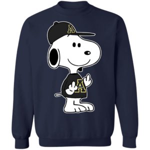 Snoopy Appalachian State Mountaineers NCAA Double Middle Fingers Fck You Shirt