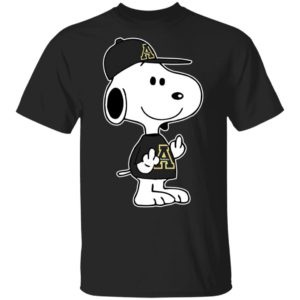 Snoopy Appalachian State Mountaineers NCAA Double Middle Fingers Fck You Shirt