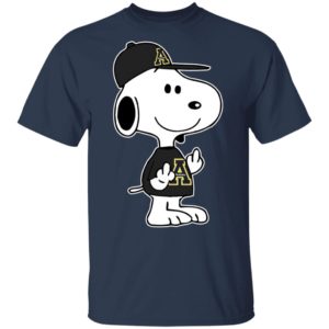 Snoopy Appalachian State Mountaineers NCAA Double Middle Fingers Fck You Shirt