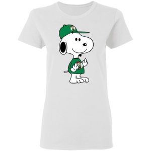 Snoopy Boston Celtics NBA Double Middle Fingers Fck You Shirt