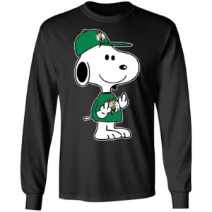 Snoopy Boston Celtics NBA Double Middle Fingers Fck You Shirt